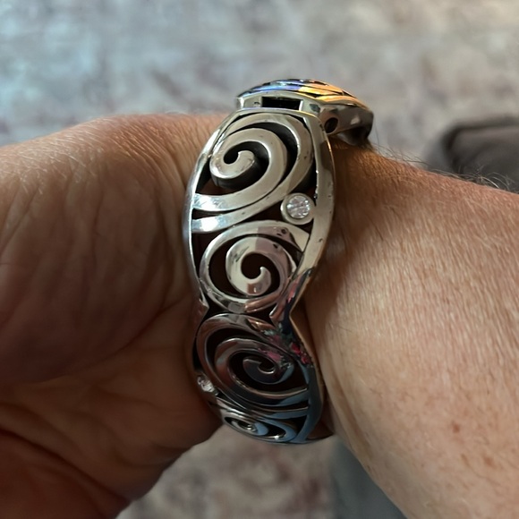 Brighton London silver bangle with crystals all around. - Picture 5 of 5